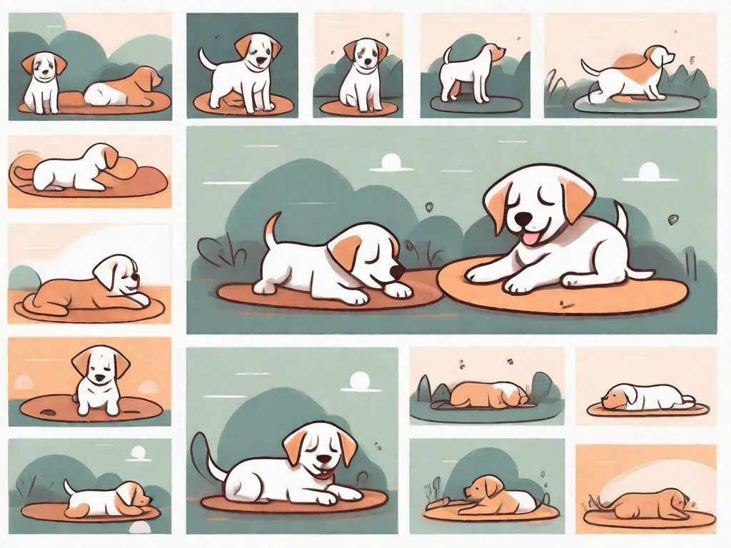 A playful puppy going through different stages of growth and development