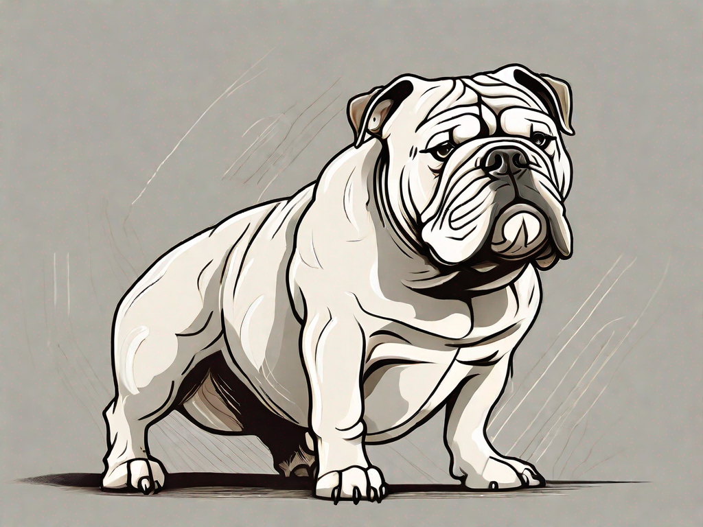 An old english bulldog showcasing its unique physical characteristics and traits