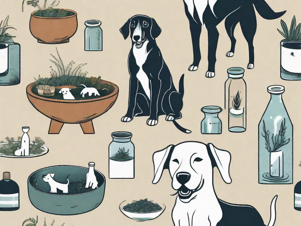 Seven different dogs each associated with a different cause such as a food bowl