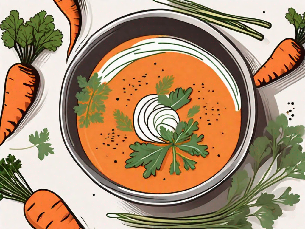 A bowl of vibrant orange moro carrot soup