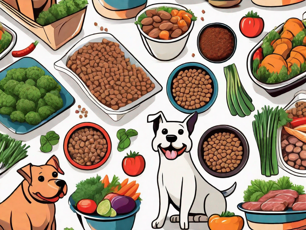 A variety of colorful and appetizing dog food options