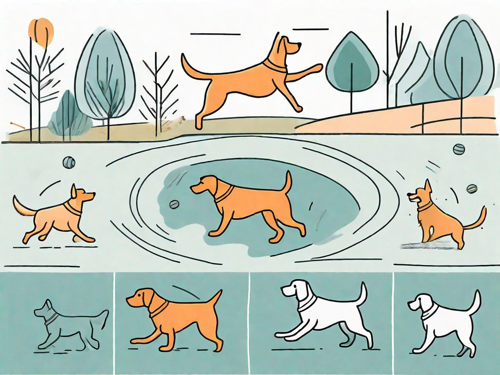 Five different playful activities for a dog